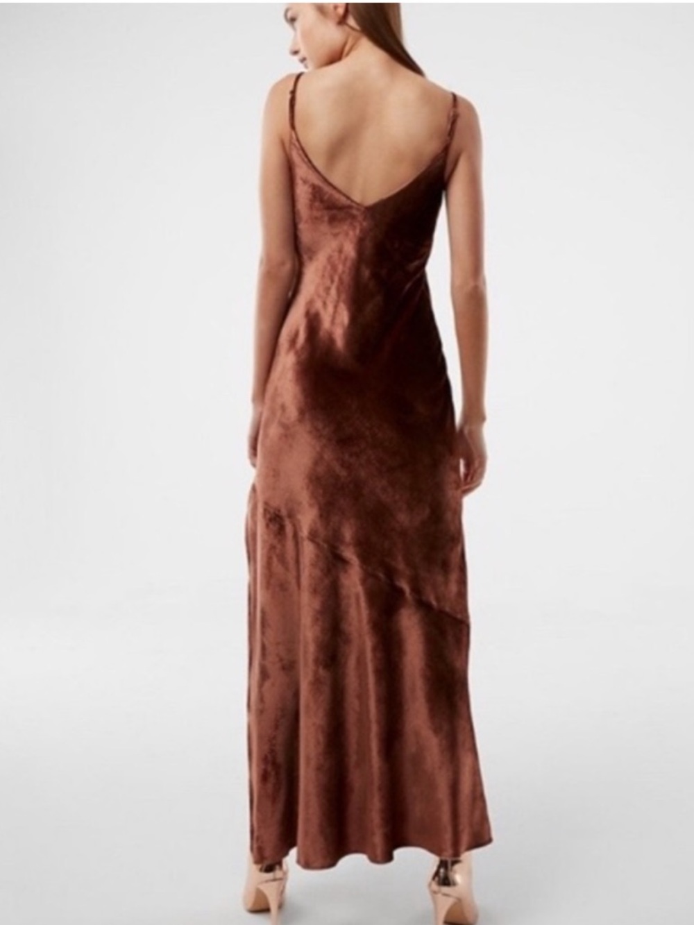 Express Velvet Maxi Slip Dress - Picture 2 of 4